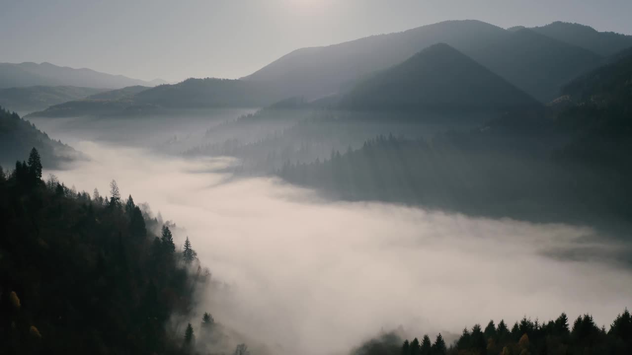 晨雾，山林晨曦视频素材