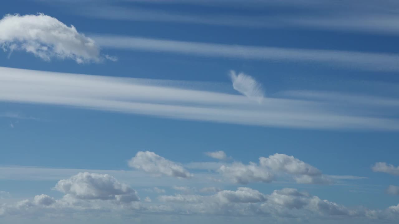 积云与晴天蓝天的时间差。美丽的cloudscape视频素材