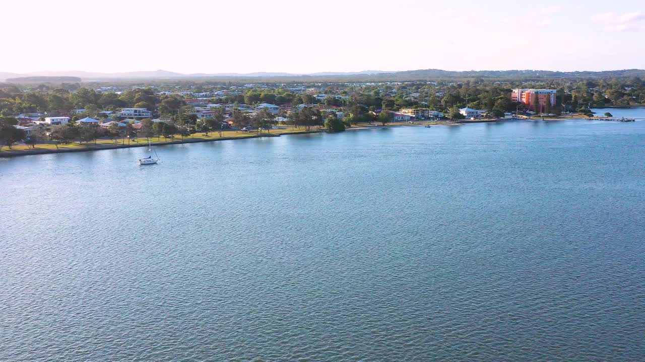 浮石通道鸟瞰图，阳光海岸，昆士兰州，澳大利亚视频素材