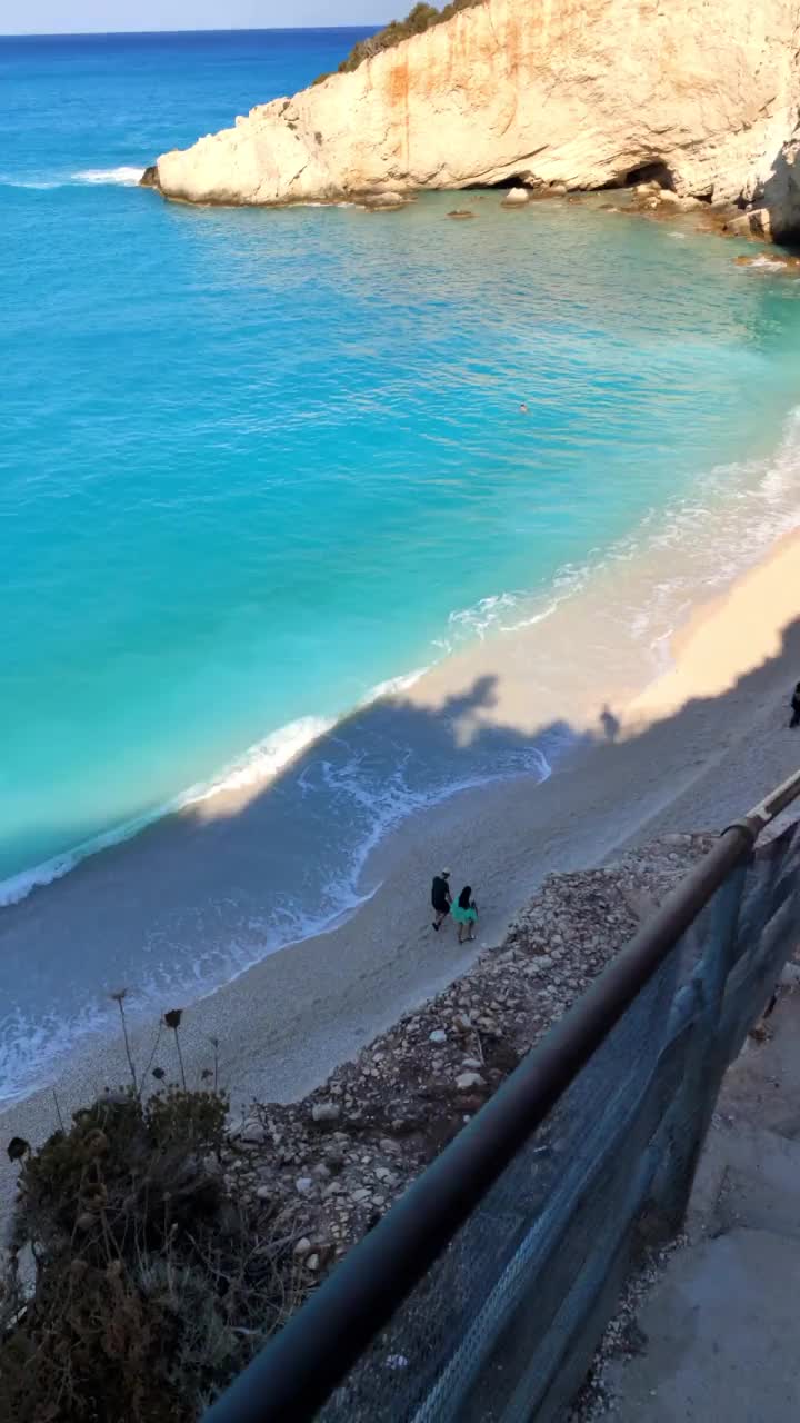 希腊莱夫卡达岛的卡茨基港海滩视频素材