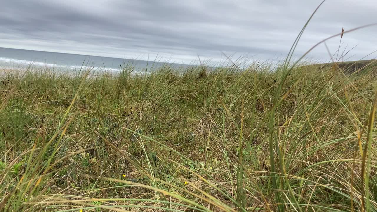 暴风雨的法国布列塔尼海岸景观视频素材