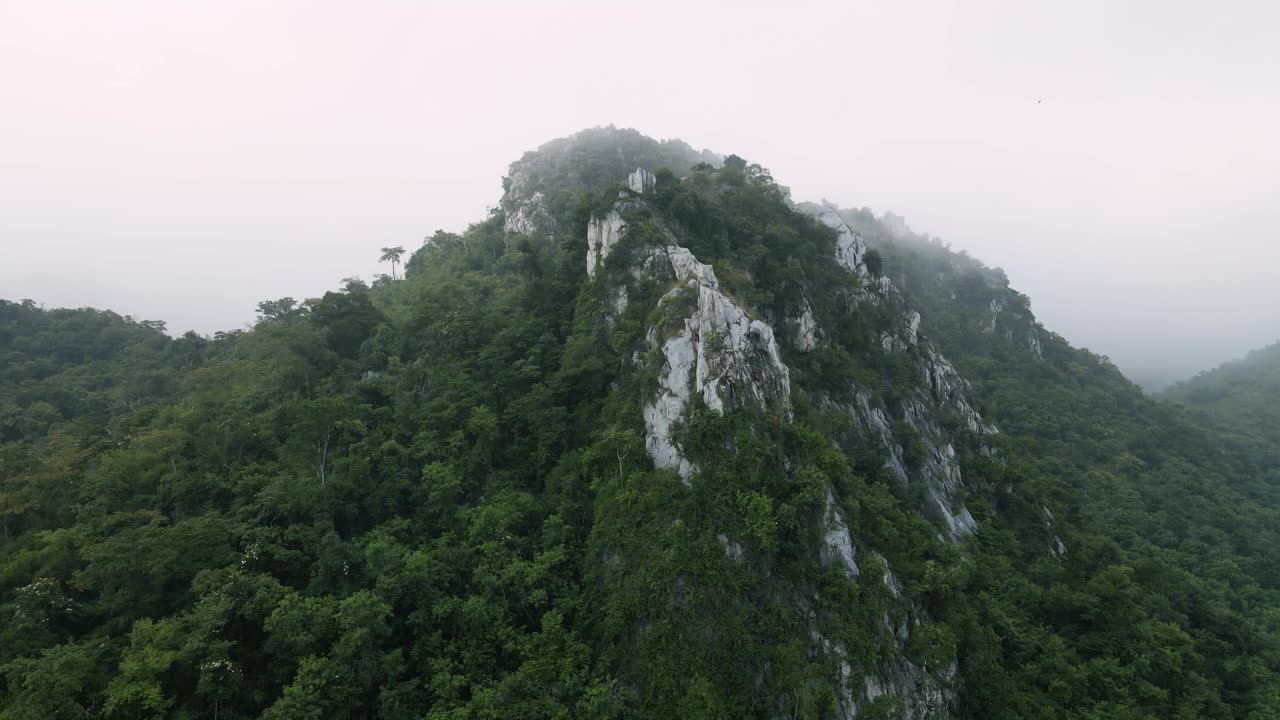 清晨雾笼罩的山景视频素材