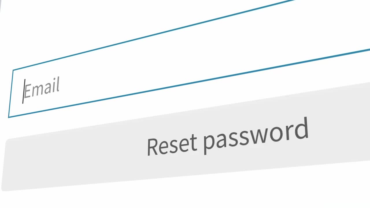 重置密码输入。有人在电脑屏幕上输入密码。视频素材