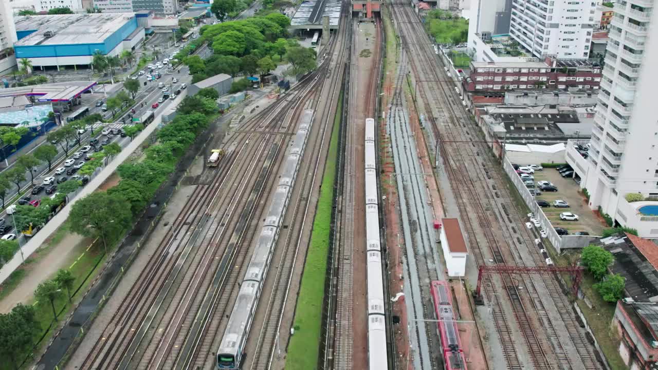 鸟瞰图Tatuapé地区在São Paulo，巴西。在主干道附近，靠近地铁站。视频素材