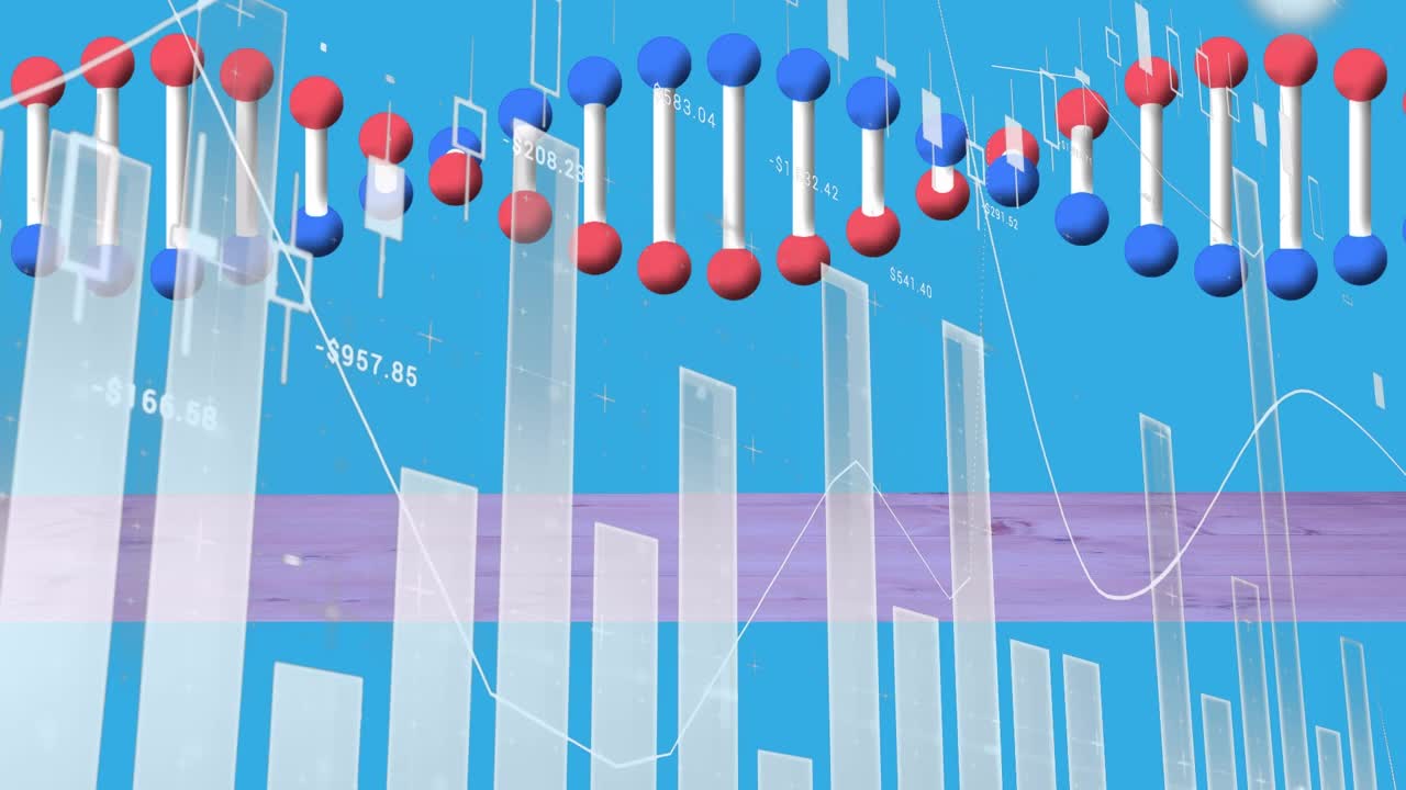 动画统计和数据处理在dna链纺丝视频素材