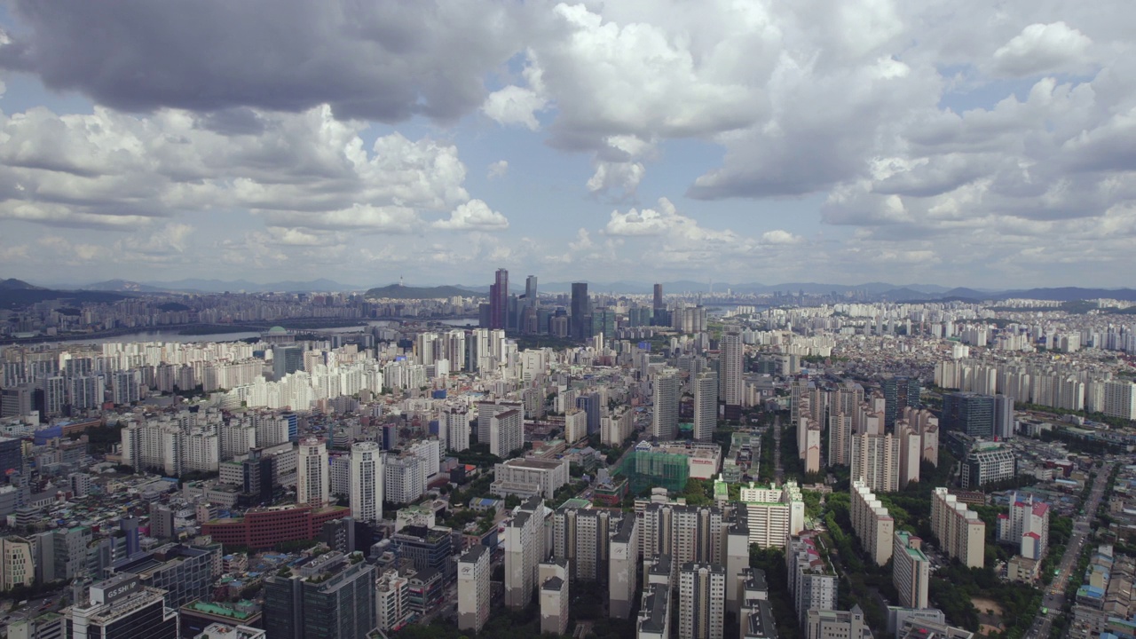 韩国首尔汝矣岛区/永登浦区市中心的风景视频素材