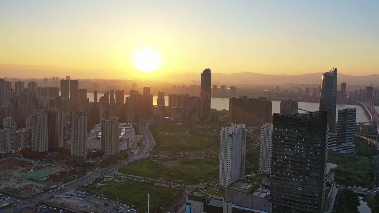 城市建筑风景鸟瞰图视频素材