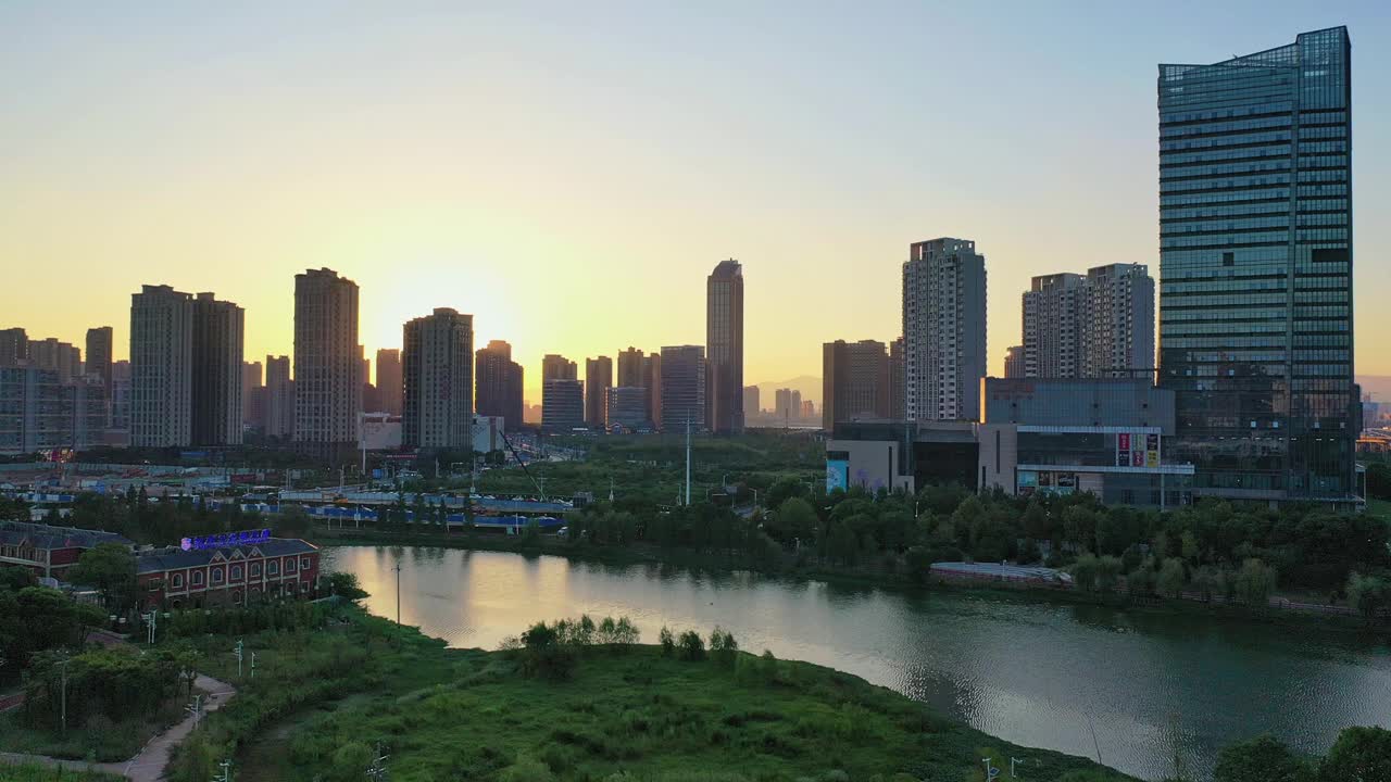 城市建筑风景鸟瞰图视频素材