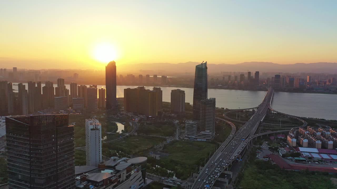 城市建筑风景鸟瞰图视频素材