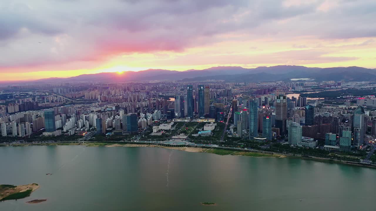 城市建筑风景鸟瞰图视频素材