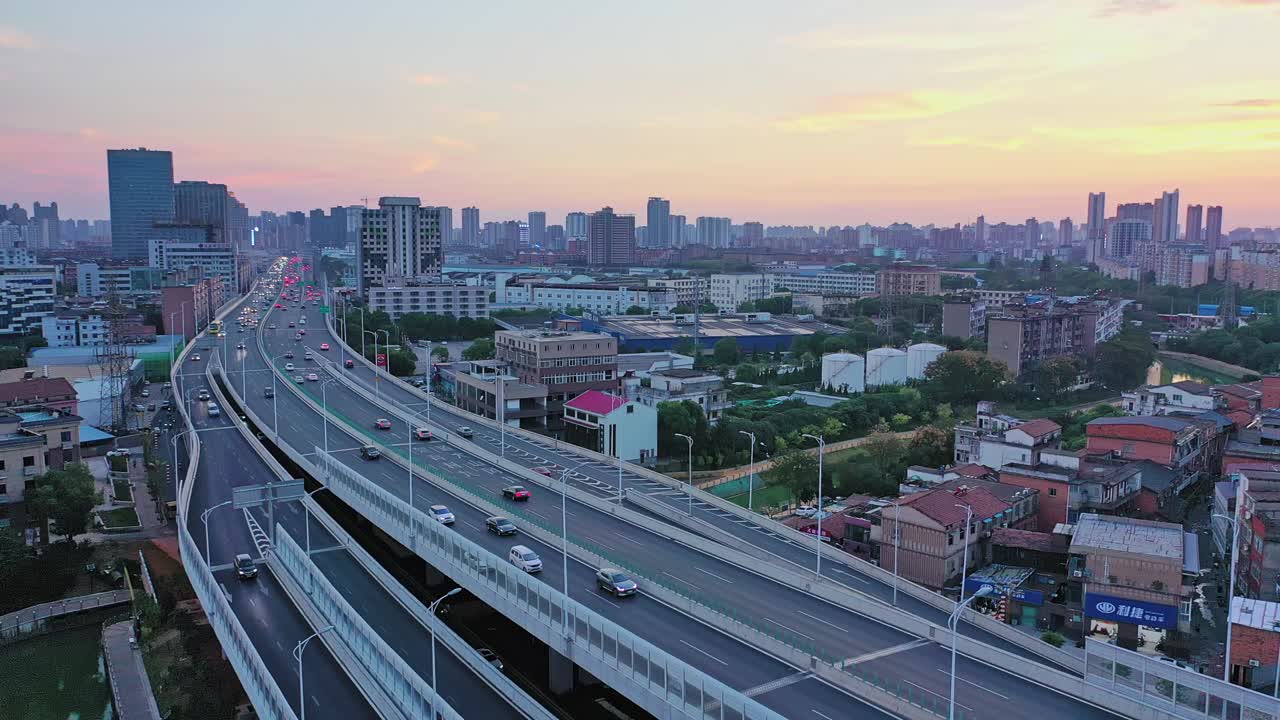 城市建筑风景鸟瞰图视频素材