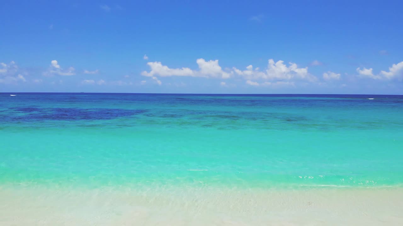 海滩沙滩海岸与蓝色的水视频素材