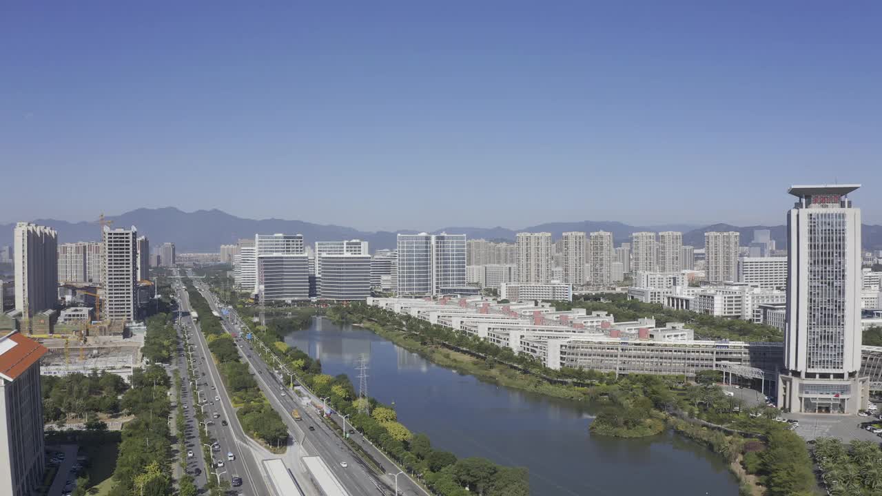 花园城市建筑和城市天际线视频素材