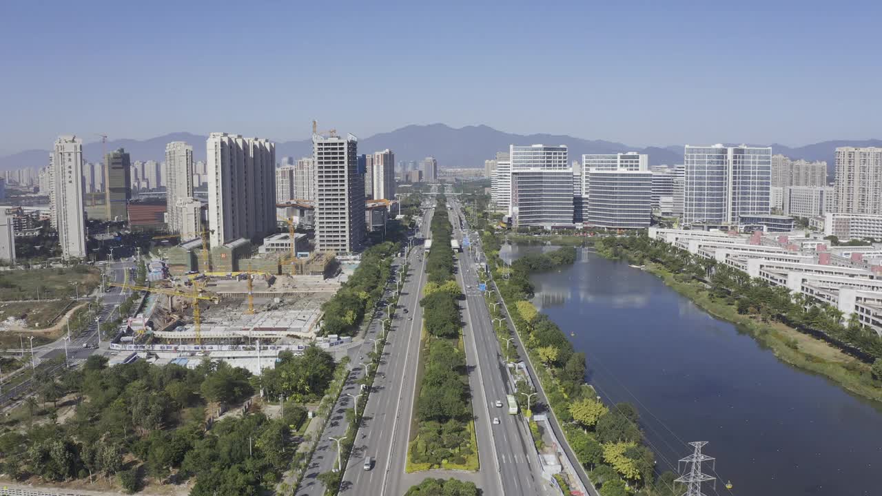 花园城市建筑和城市天际线视频素材