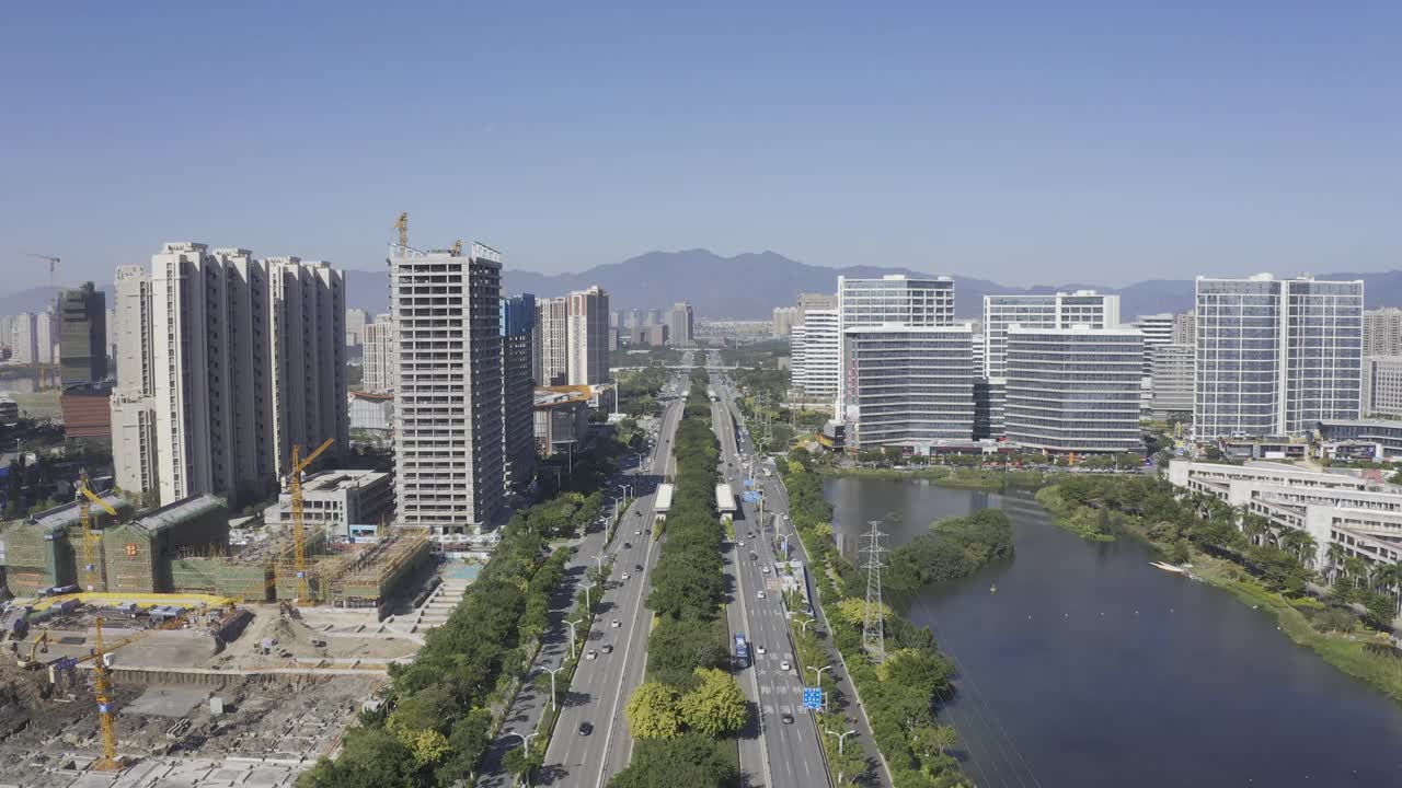 花园城市建筑和城市天际线视频素材