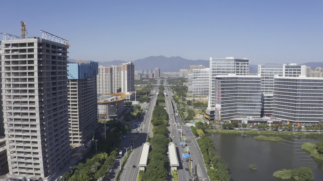 花园城市建筑和城市天际线视频素材