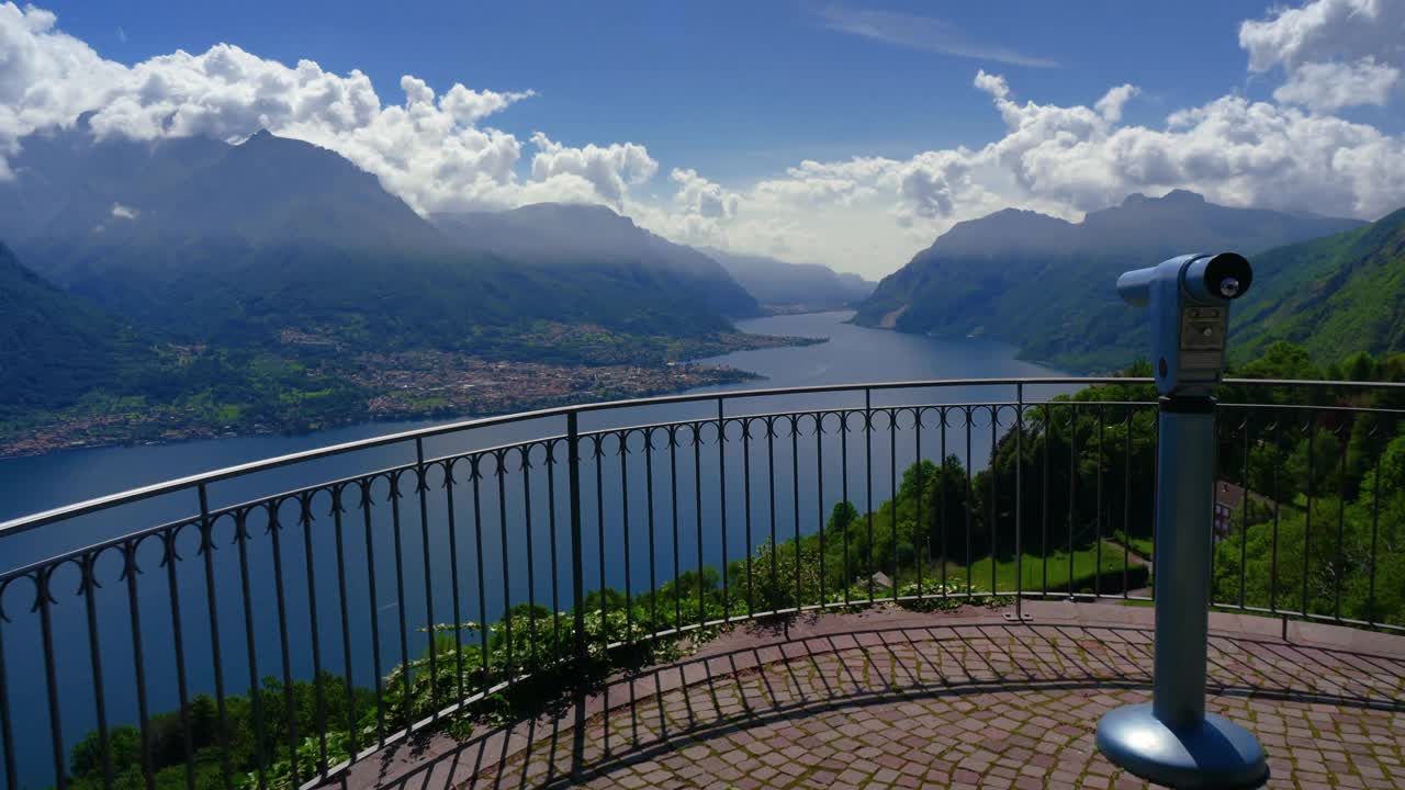 科莫湖全景。意大利之旅。意大利的风景。意大利阿尔卑斯山。视频素材