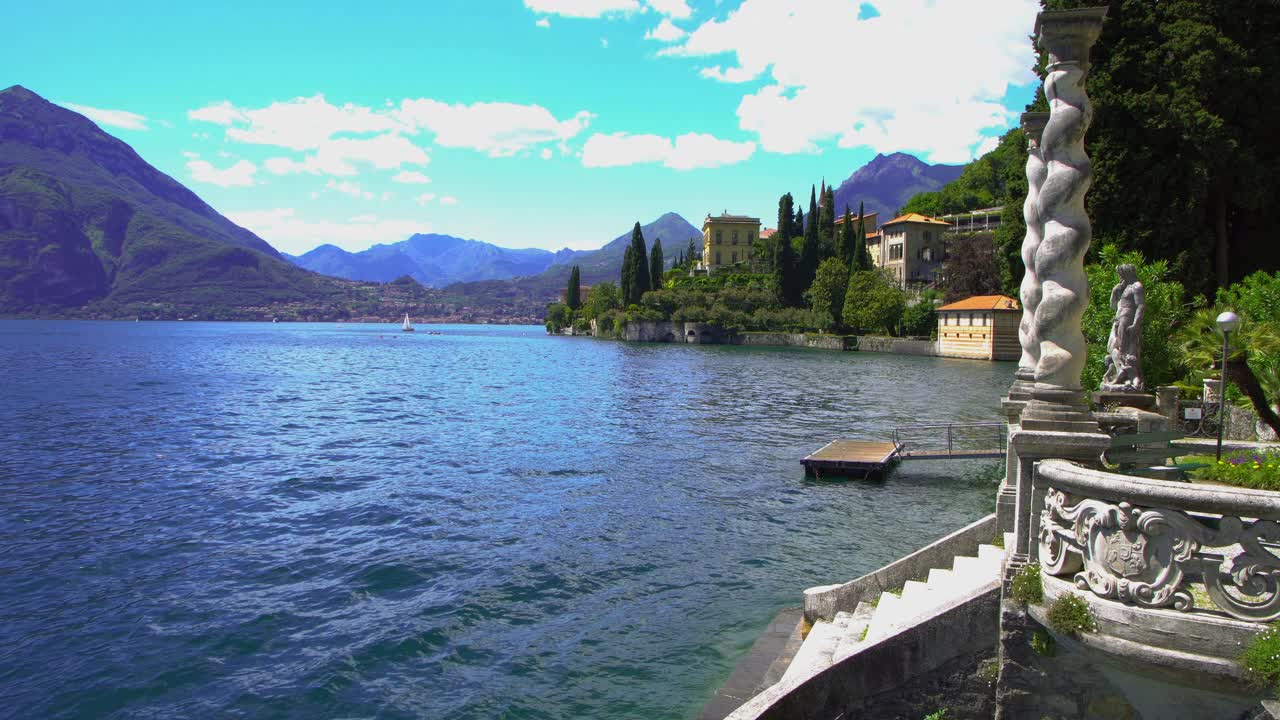 从瓦列纳看到的科莫湖全景。意大利旅行。意大利阿尔卑斯山视频素材