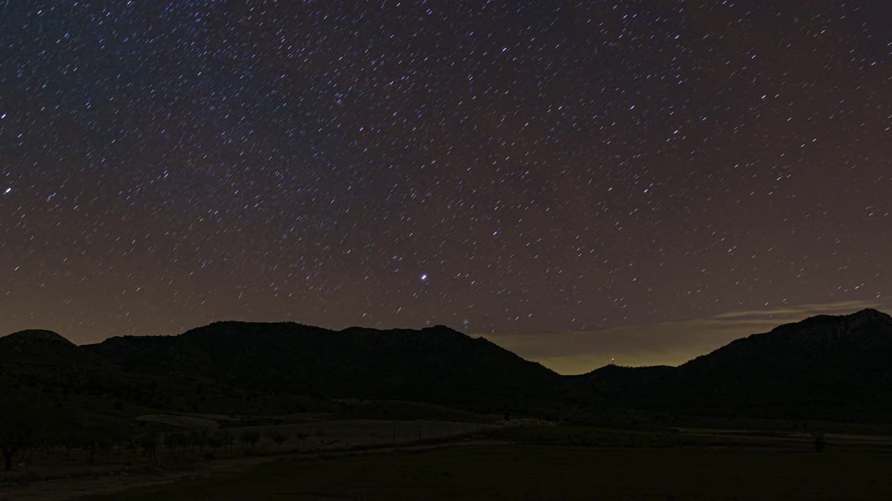 Huéscar山上的星星时光流逝视频素材