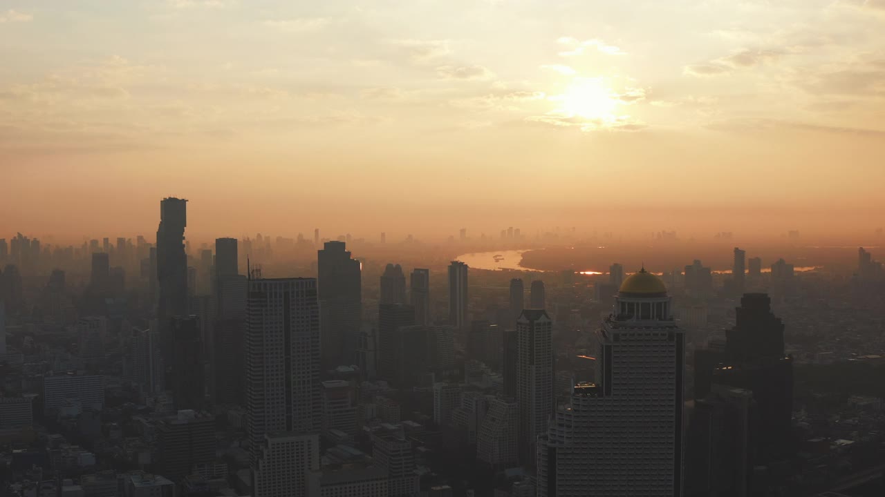 拂晓曼谷鸟瞰图视频素材