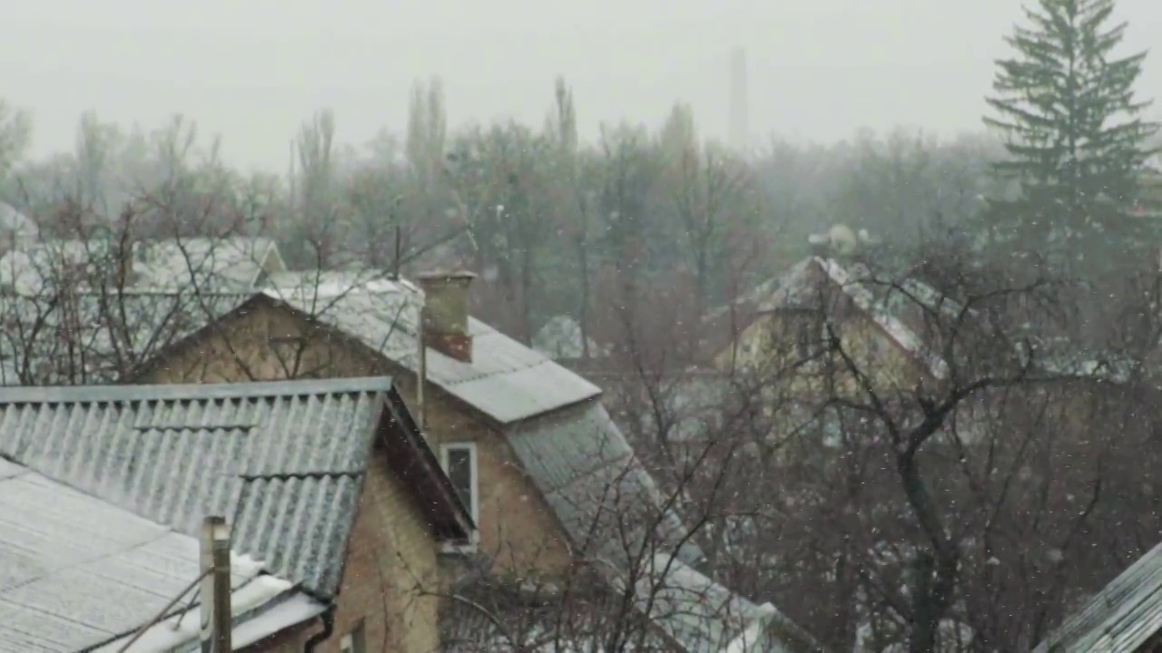 冬天下雪，慢动作视频素材