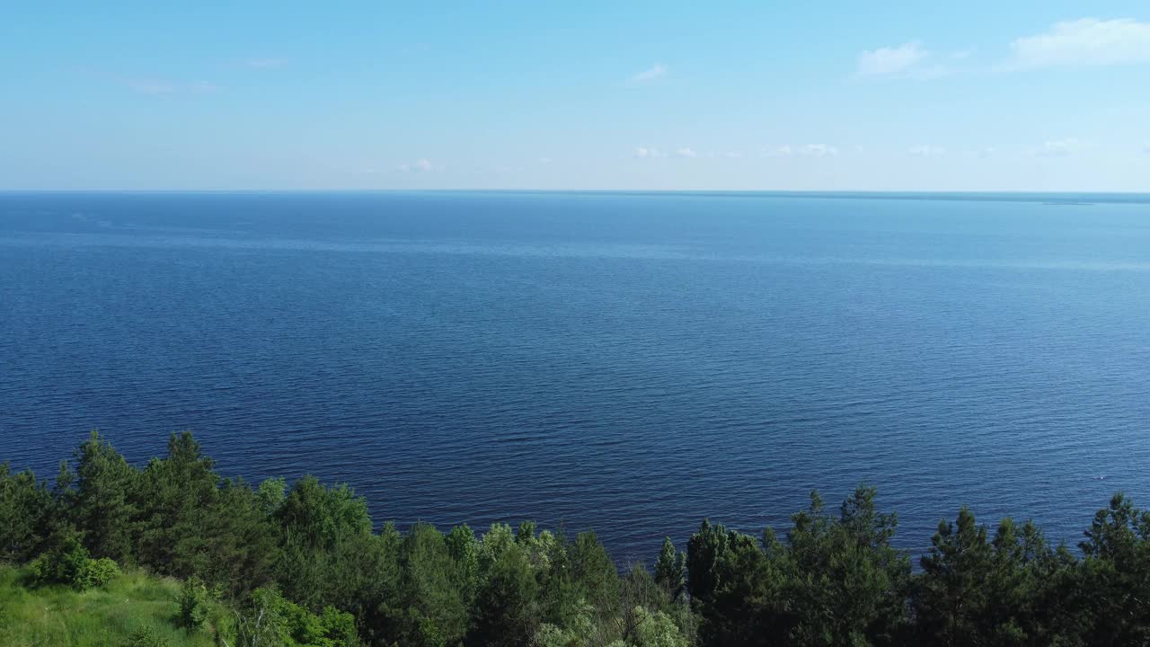 大水库水面微浪，鸟瞰图视频素材