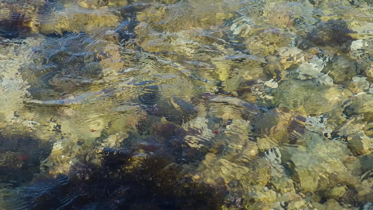 海水底部是清澈的水。视频素材