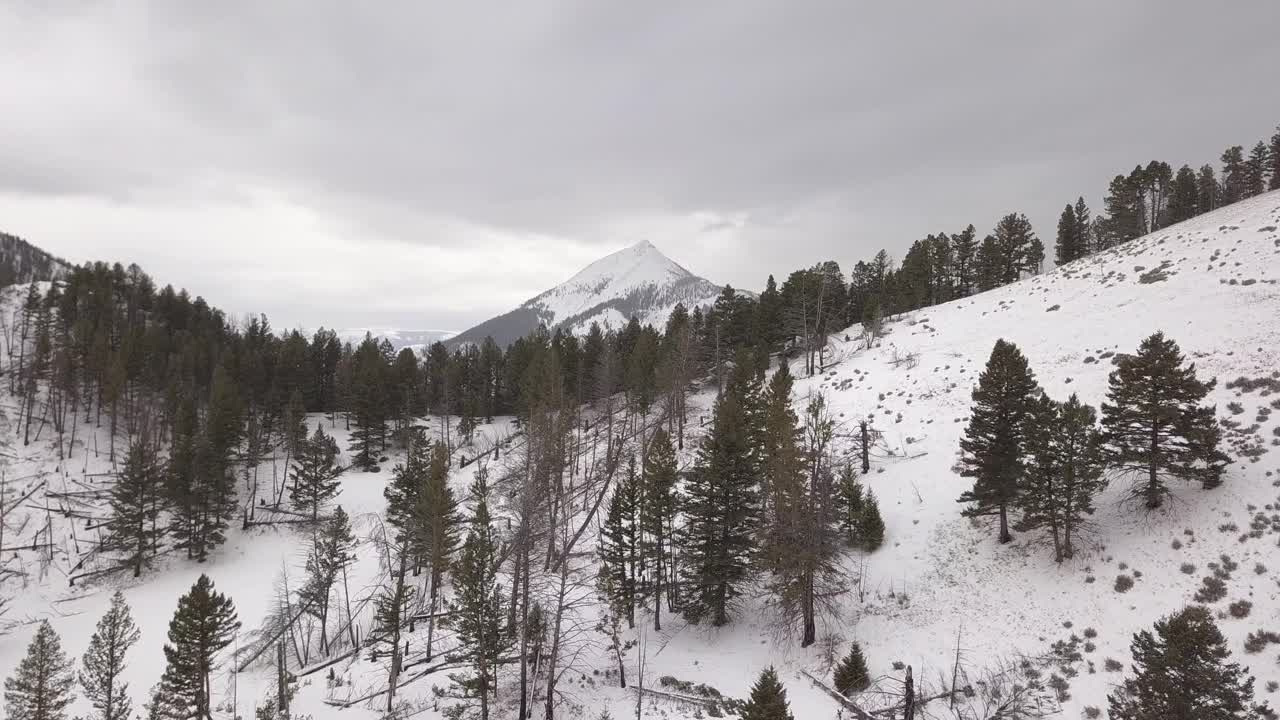 飞越雪山中的山脊线视频下载