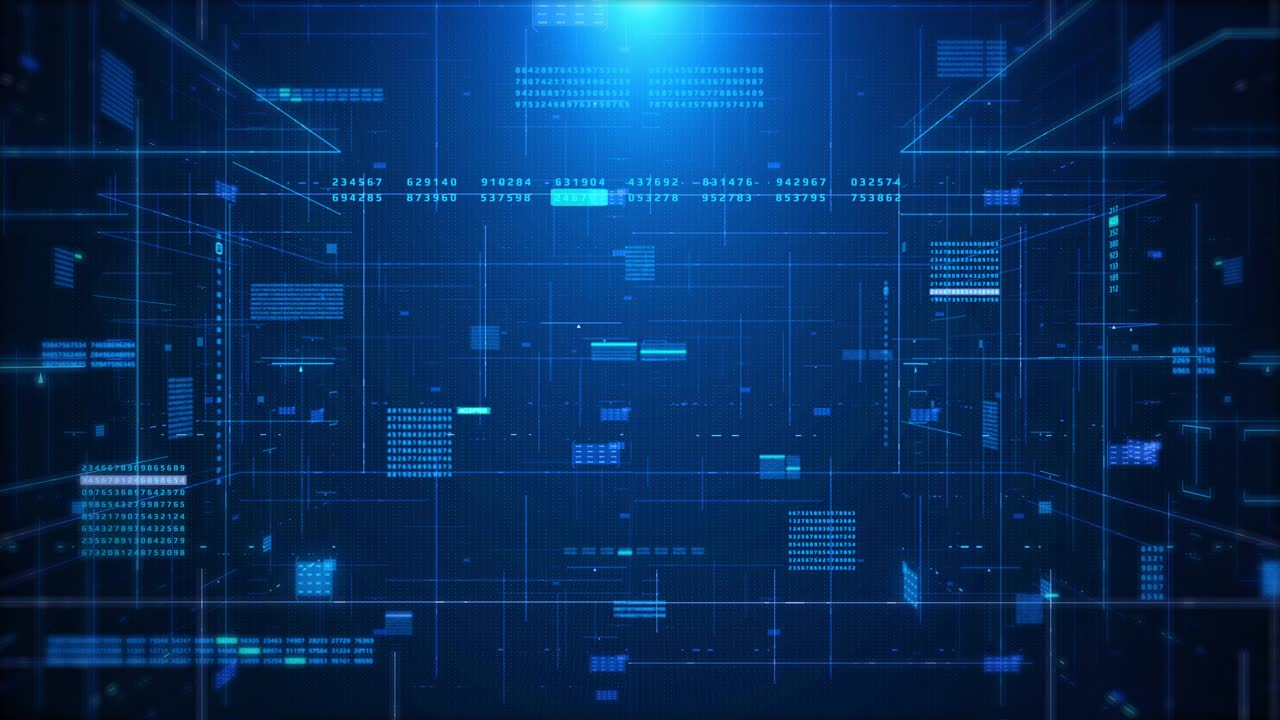 HUD未来虚拟全息图数字数据网络连接信息图运动。视频素材