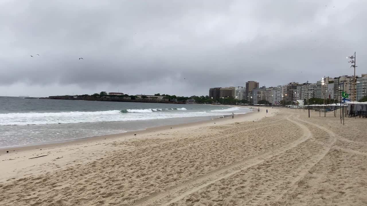 里约热内卢的科帕卡巴纳海滩视频素材