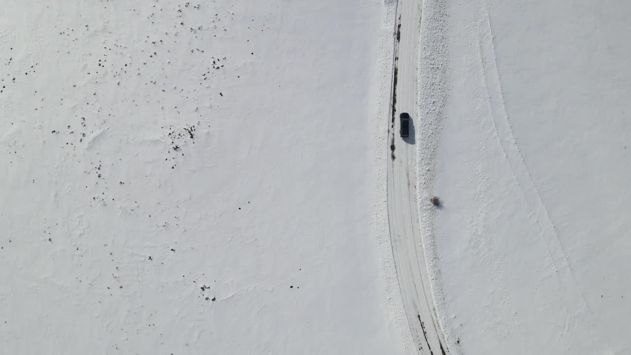 冬季道路无人机视频视频素材