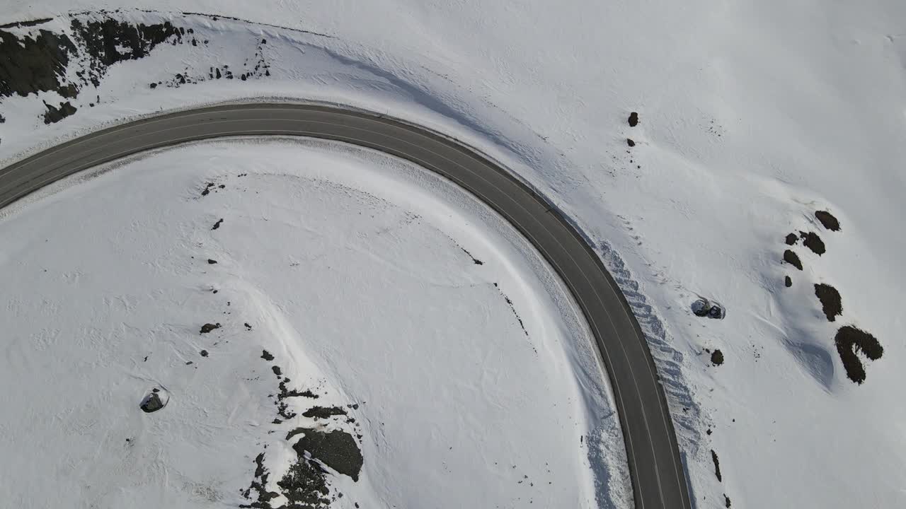 冬季道路无人机视频视频素材