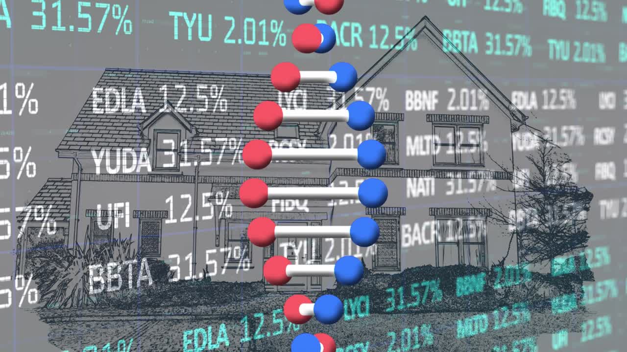 动画dna链纺丝，数据处理超过房子视频素材