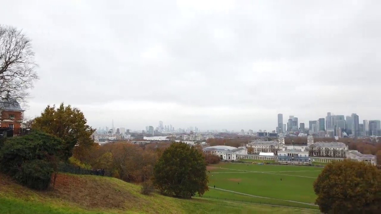 英国伦敦，格林威治国家海事博物馆，金丝雀码头和皇家海军学院视频下载