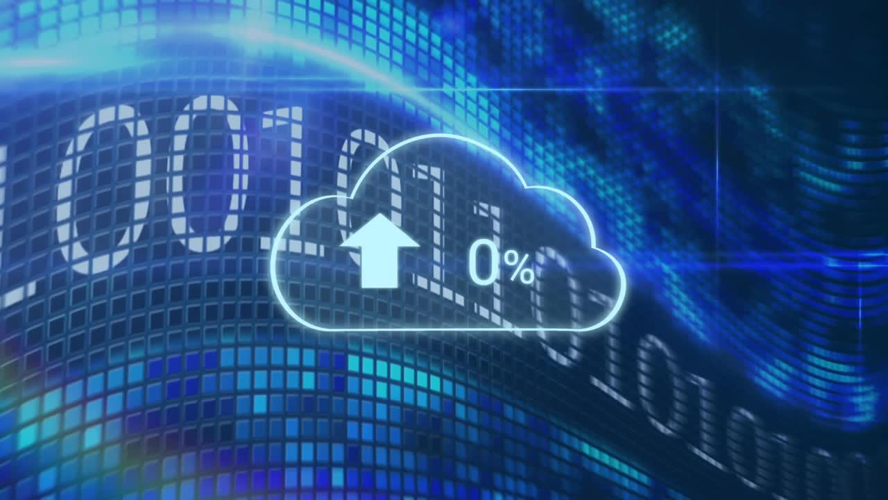 动画数字云和数字增长的数据处理视频素材