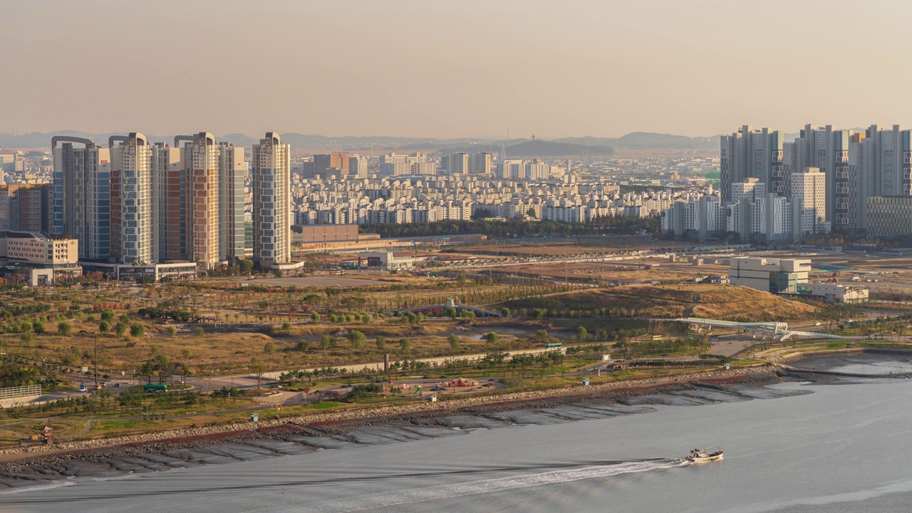 白天——京畿始兴市培歌生活公园、培歌Hanwool公园、培歌新城市公寓园区视频素材