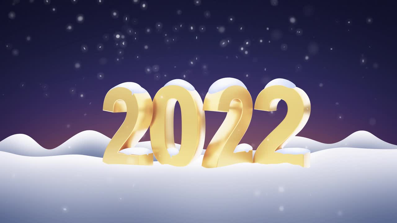 贺岁片。从2022年开始。三维动画视频素材