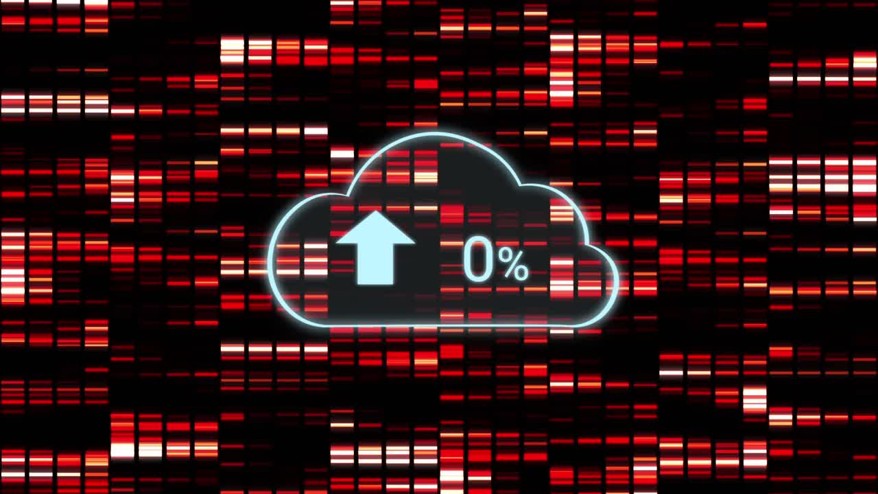 动画云与日益增长的数字大脑和移动列视频素材