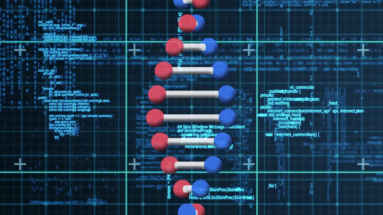 动画云与图标的数据处理和dna链视频素材