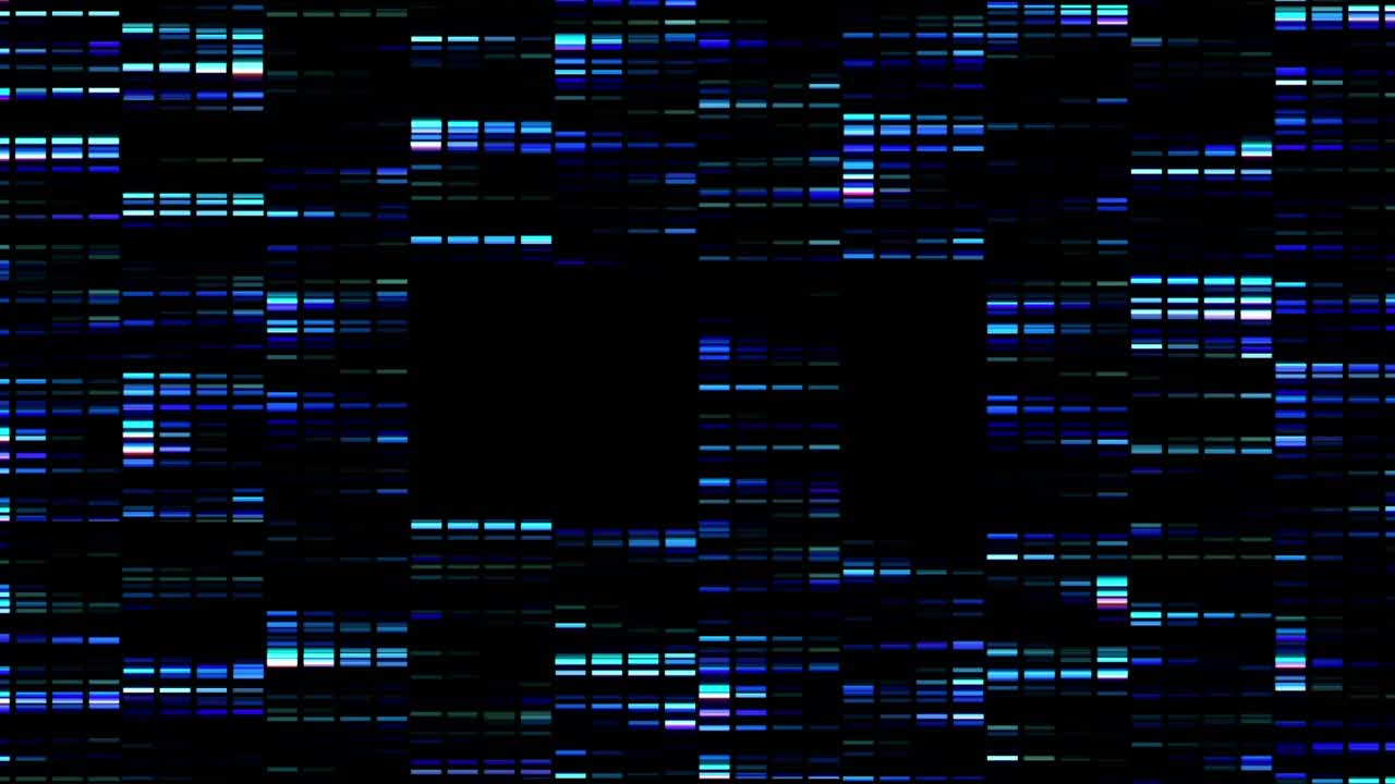 动画的dna链在移动的柱视频素材