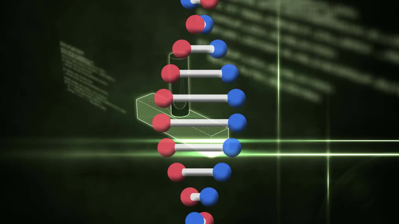 动画云与图标的dna链和数据处理视频素材