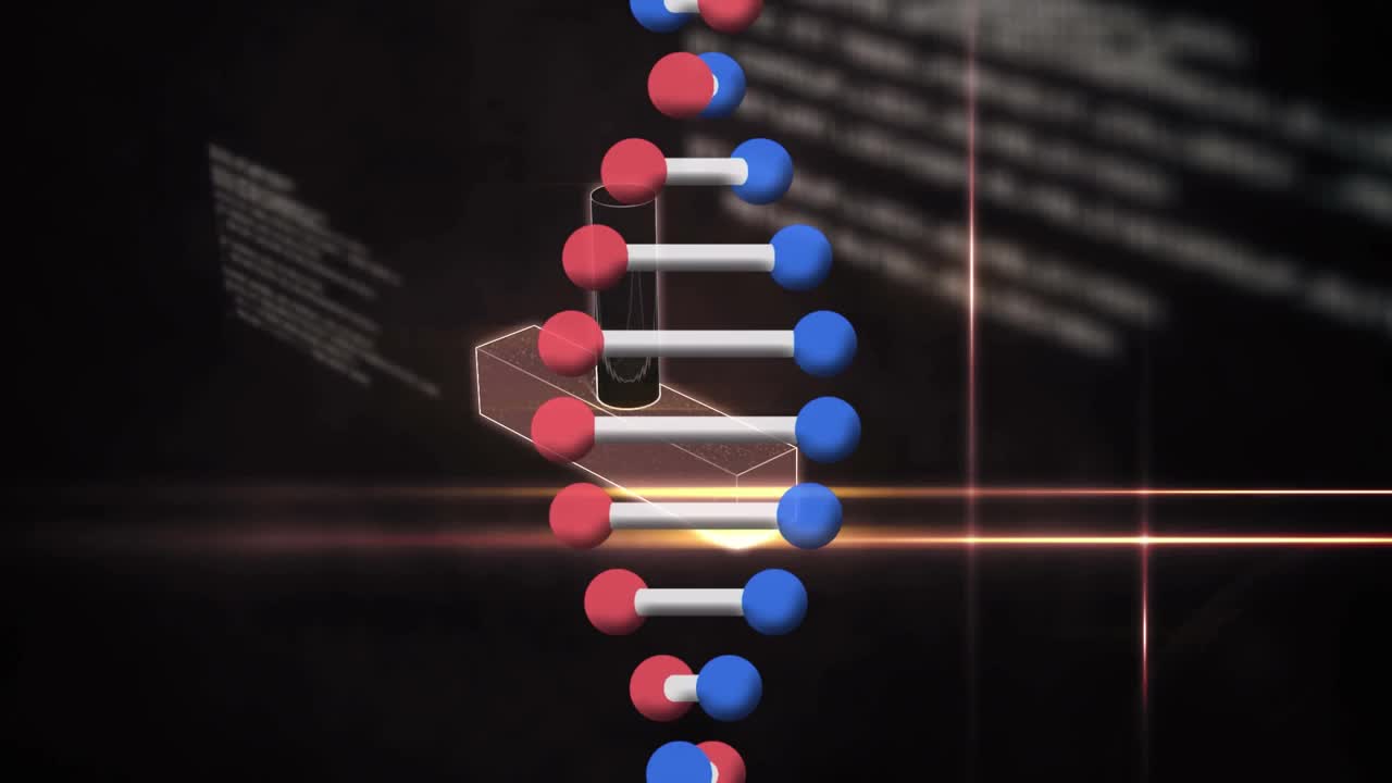 动画云与图标的dna链和数据处理视频素材