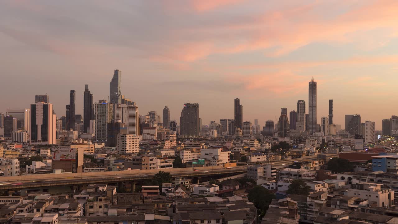 泰国曼谷市的夜景视频素材