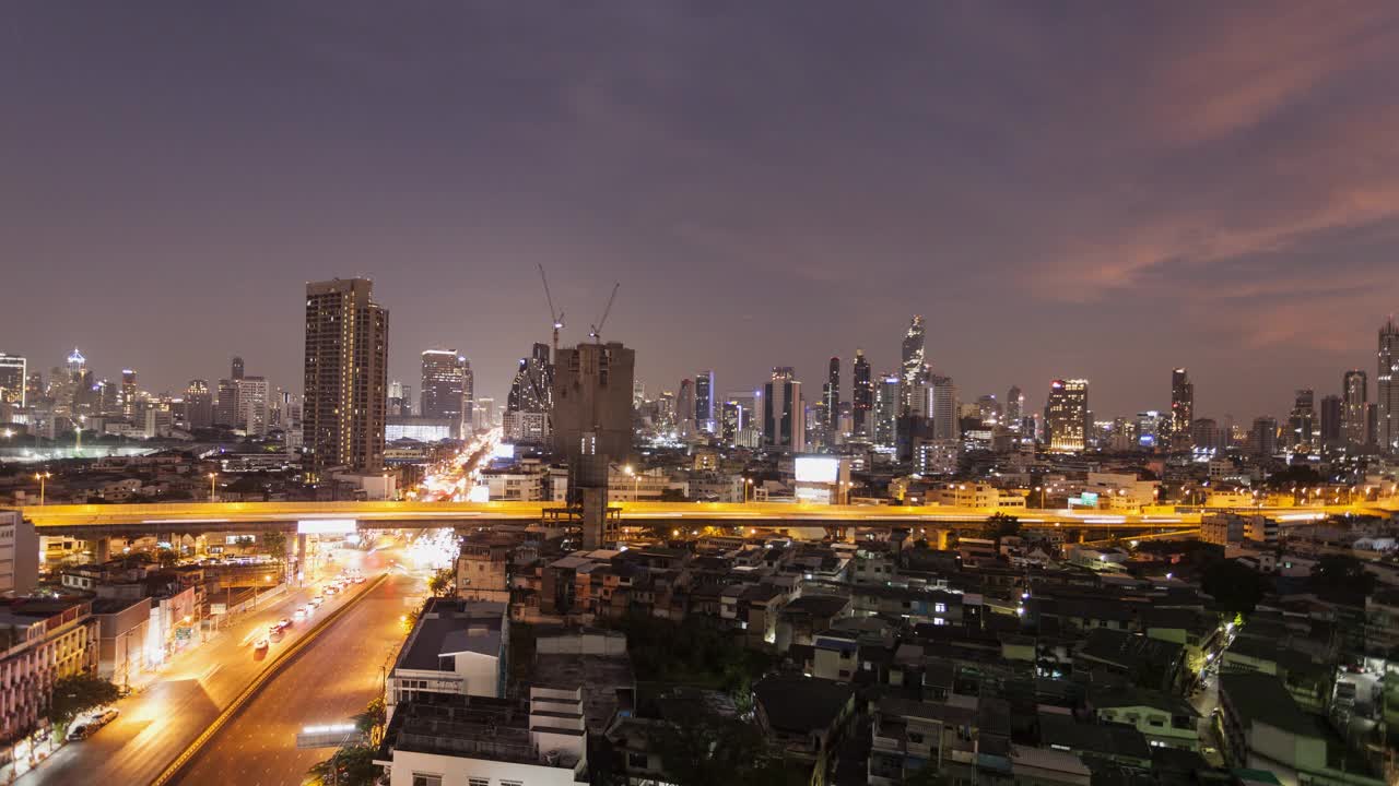 泰国曼谷市的夜景视频素材