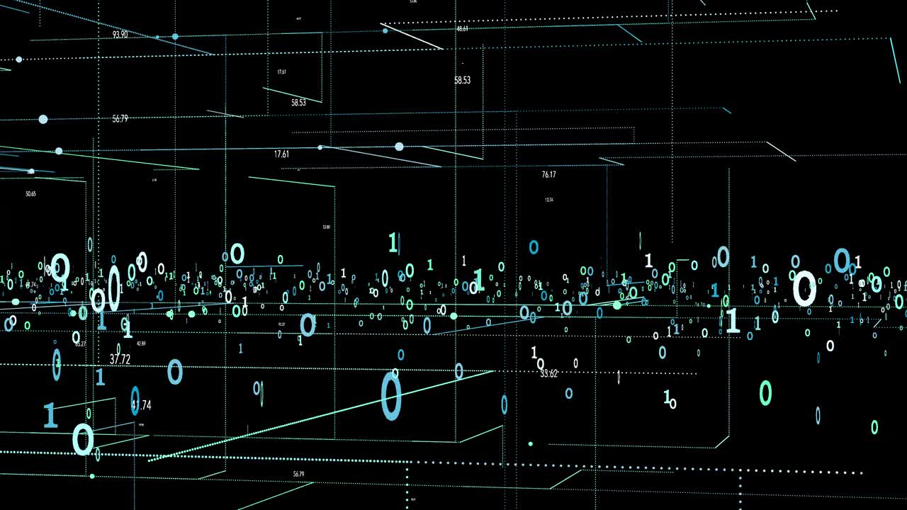 二进制数字数据网格背景视频素材