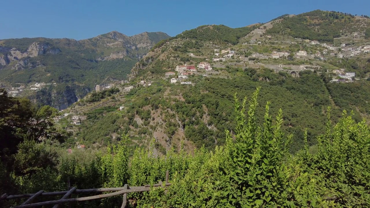 在阿马尔菲海岸的露台上种植柠檬树视频素材