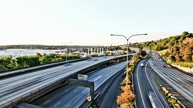 晴空下的高角度道路视图视频素材