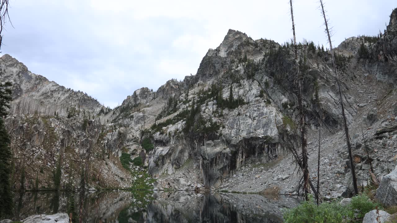 Trail Creek湖泊-锯齿荒野，爱达荷州-日落时间间隔视频素材