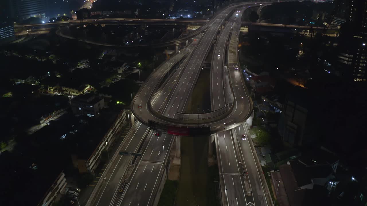 吉隆坡夜晚安静的交通景象视频素材