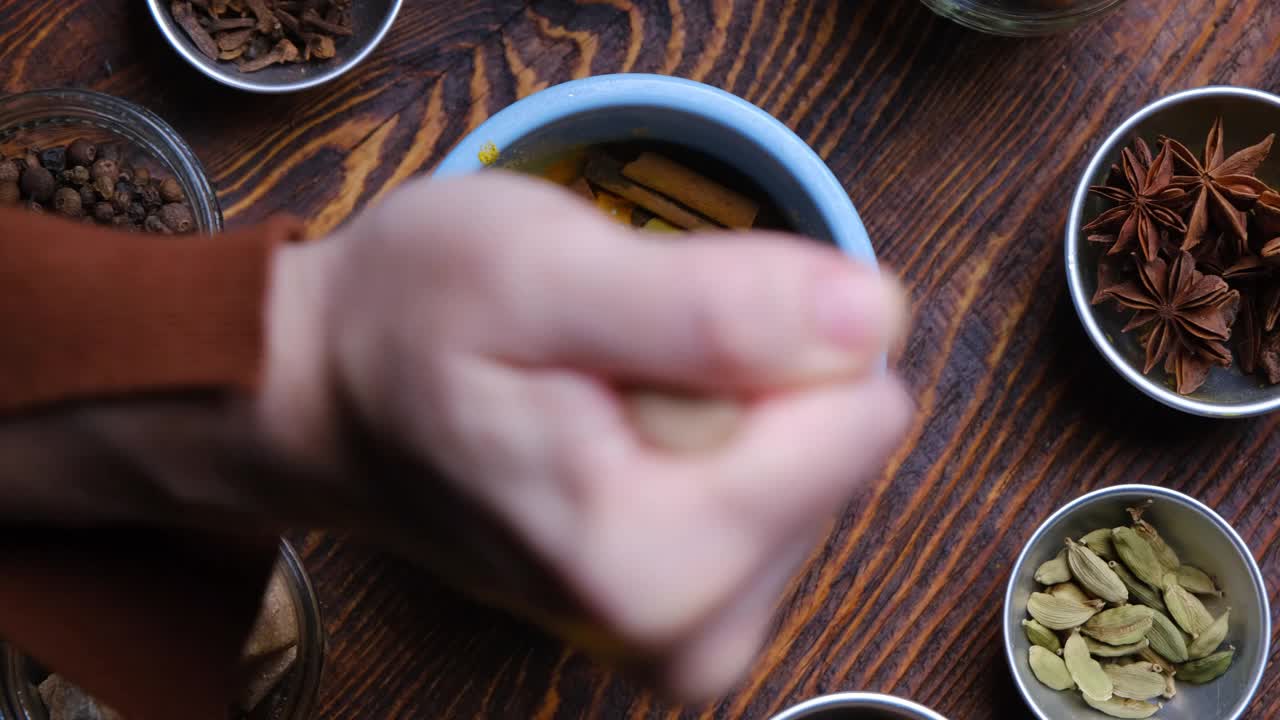 印度茶拿铁视频素材